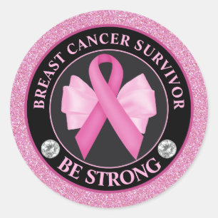 Breast Cancer Awareness Ribbon Survivor Classic Round Sticker