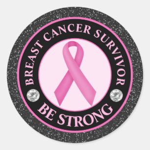 Breast Cancer Awareness Ribbon Survivor Classic Round Sticker