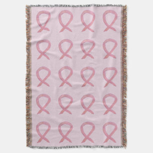 Breast Cancer Awareness Ribbon Throw Blankets