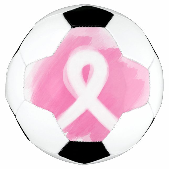Breast Cancer Awareness Ribbon Watercolor Football (Front)