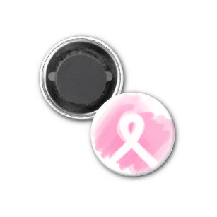 Breast Cancer Awareness Ribbon Watercolor Magnet