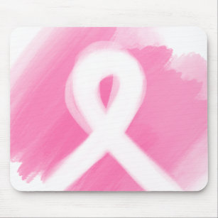 Breast Cancer Awareness Ribbon Watercolor Mouse Mat