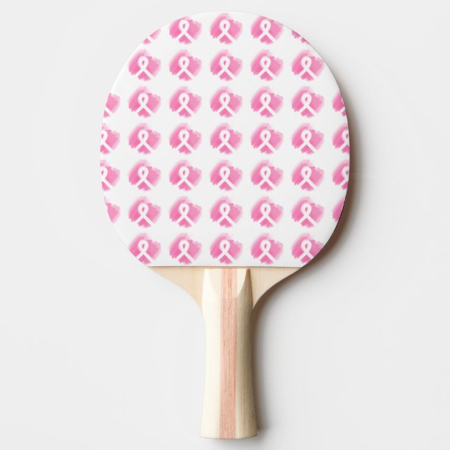 Breast Cancer Awareness Ribbon Watercolor Ping Pong Paddle (Front)