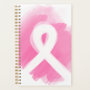Breast Cancer Awareness Ribbon Watercolor Planner