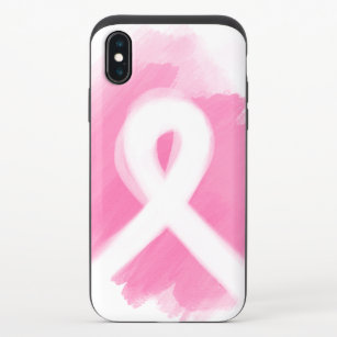 Breast Cancer Awareness Ribbon Watercolor  iPhone XS Slider Case