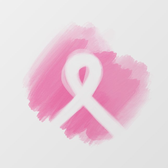 Breast Cancer Awareness Ribbon Watercolor Window Cling (Sheet)
