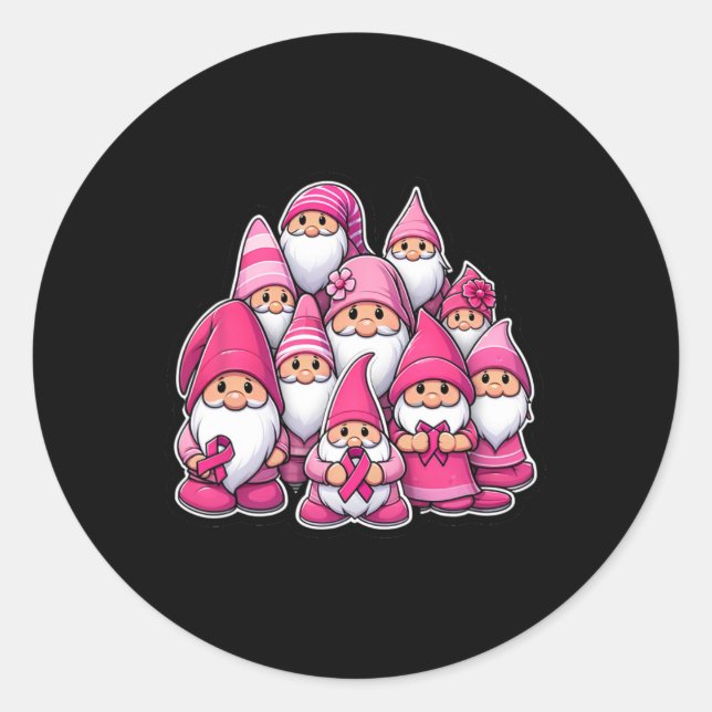 Breast Cancer Awareness Ribbon Women’s Girls  Classic Round Sticker (Front)