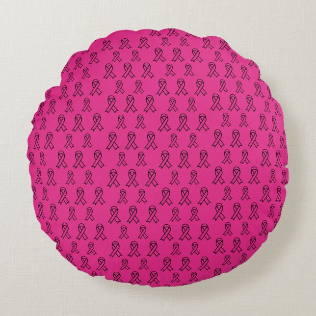 Breast Cancer Awareness Round Pillow (Front)
