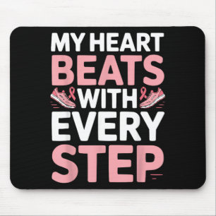 Breast Cancer Awareness Runner Running Pink Ribbon Mouse Mat