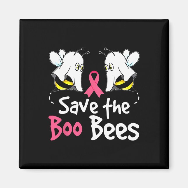 Breast Cancer Awareness Save Boo Bees Funny Hallow Magnet (Front)