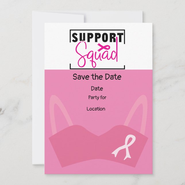 Breast Cancer Awareness,Save the Date Party   Invitation (Front)