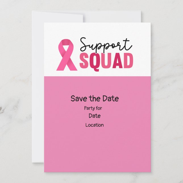 Breast Cancer Awareness,Save the Date Party   Invitation (Front)