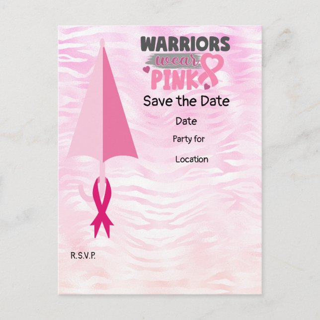 Breast Cancer Awareness,Save the Date Party    Postcard (Front)