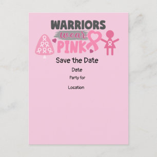Breast Cancer Awareness,Save the Date Party Postcard