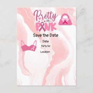 Breast Cancer Awareness,Save the Date Party Postcard