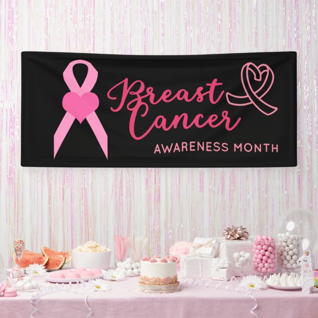 Breast Cancer Awareness save the date pink October Banner (Party)