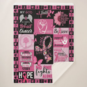 Breast Cancer Awareness Sherpa Fleece Blanket