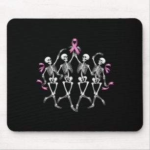 Breast Cancer Awareness Skeleton Dancing Pink Ribb Mouse Mat