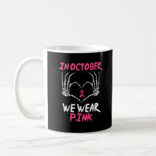 Breast Cancer Awareness Skeleton Heart Women Coffee Mug
