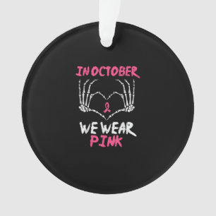 Breast Cancer Awareness Skeleton Heart Women Ornament