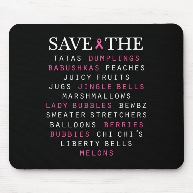 Breast Cancer Awareness Slang Terms  Mouse Mat (Front)
