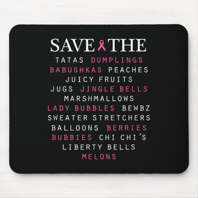 Breast Cancer Awareness Slang Terms  Mouse Mat (Front)