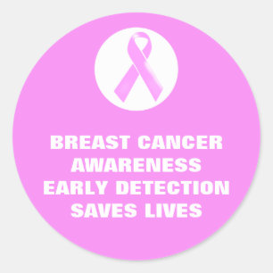Breast cancer awareness slogan   Personalised Classic Round Sticker