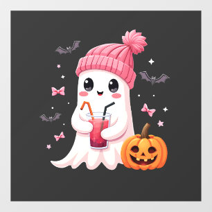 Breast Cancer Awareness Spooky Ghost Halloween Window Cling
