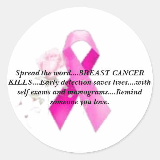 Breast Cancer Awareness "Spread the Word" Classic Round Sticker