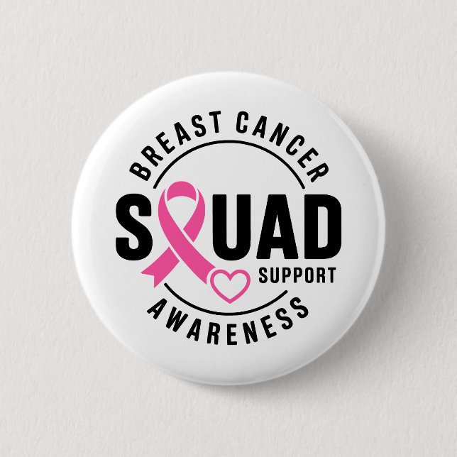 Breast Cancer Awareness Squad Support 6 Cm Round Badge (Front)
