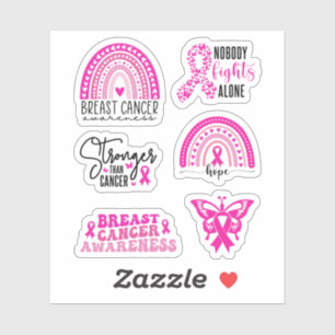 Breast Cancer Awareness Sticker Pack Pink Ribbon