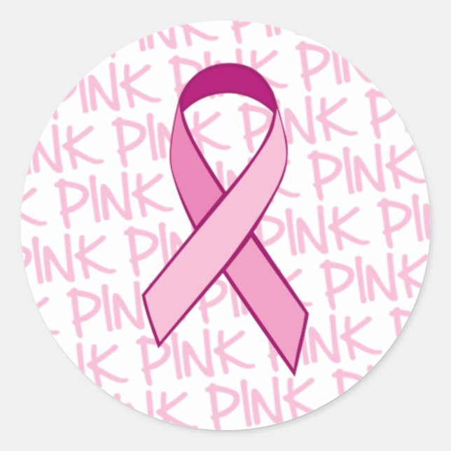 Breast Cancer Awareness Sticker - Pink Ribbon (Front)