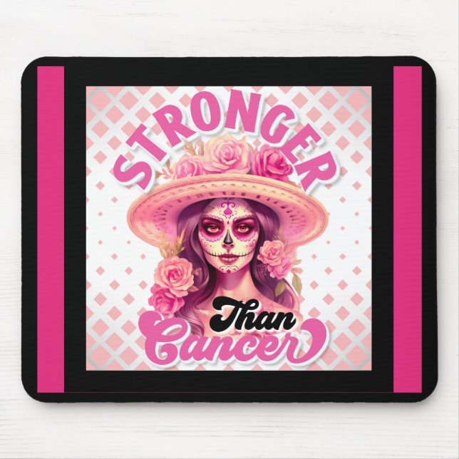 Breast Cancer Awareness Sugar Skull Mouse Mat (Front)