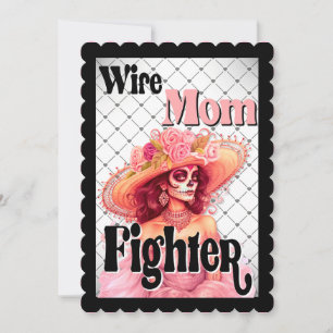 Breast Cancer Awareness Sugar Skull  Thank You Card
