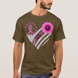 Breast Cancer Awareness Sun flower faith bling bli T-Shirt