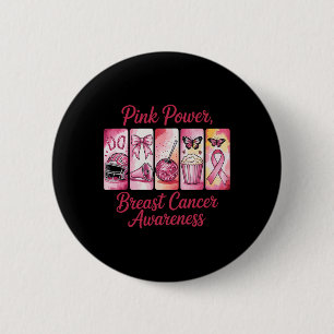 Breast Cancer Awareness Support Design October 6 Cm Round Badge