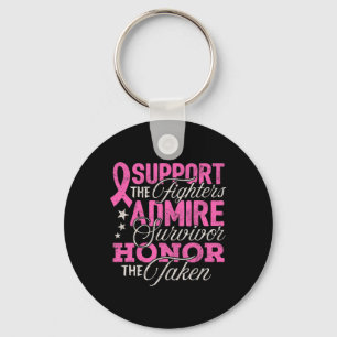 Breast Cancer Awareness Support Fighter Pink Ribbo Key Ring