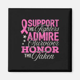 Breast Cancer Awareness Support Fighter Pink Ribbo Magnet