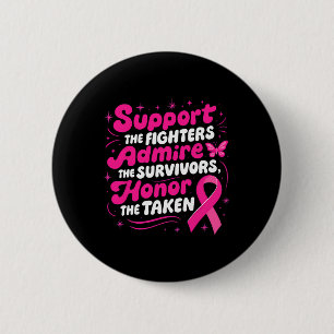 Breast Cancer Awareness Support Fighters Admire Su 6 Cm Round Badge