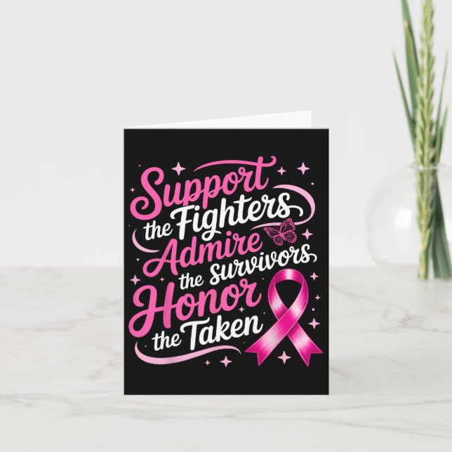 Breast Cancer Awareness Support Fighters Admire Su Card (Front)