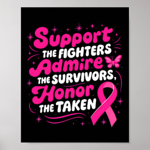 Breast Cancer Awareness Support Fighters Admire Su Poster