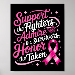 Breast Cancer Awareness Support Fighters Admire Su Poster