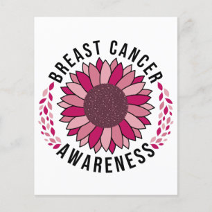 Breast Cancer Awareness Support Pink Flower Flyer