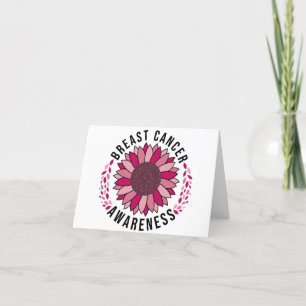 Breast Cancer Awareness Support Pink Flower Thank You Card