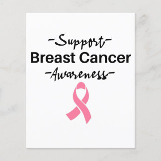 Breast Cancer Awareness Support Pink Ribbon Flyer