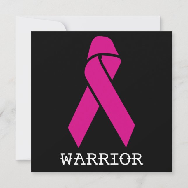 Breast Cancer Awareness Support Pink Ribbon Invitation (Front)