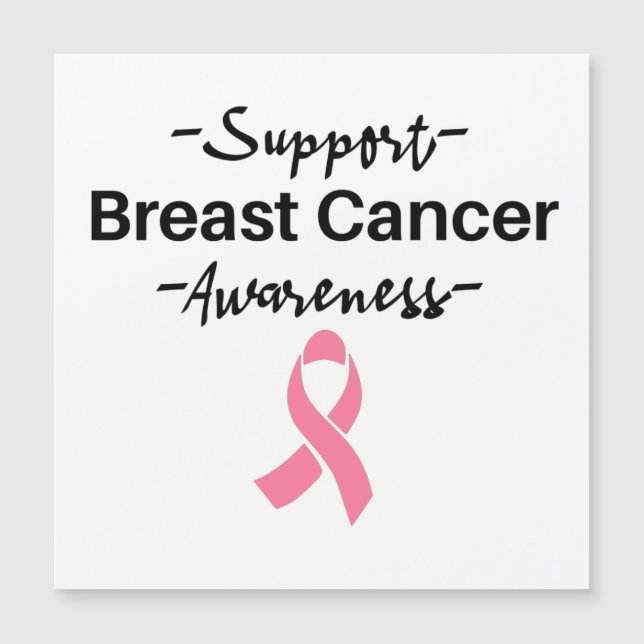 Breast Cancer Awareness Support Pink Ribbon Magnetic Invitation (Front)