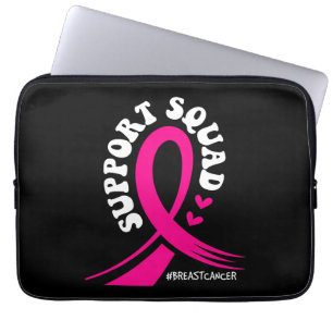 Breast Cancer Awareness Support Squad Pink Ribbon Laptop Sleeve
