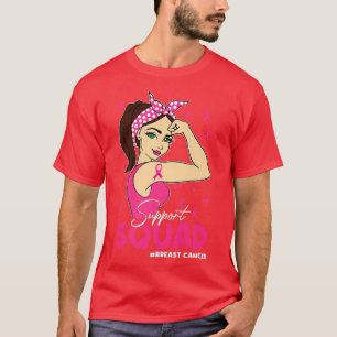 Breast Cancer Awareness Support Squad Pink Ribbon T-Shirt