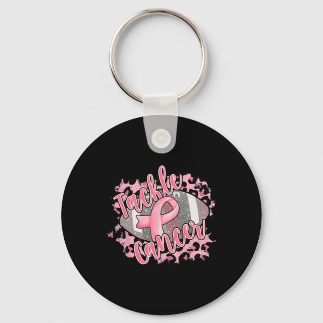Breast Cancer Awareness Support Squad Tackle Cance Key Ring (Front)